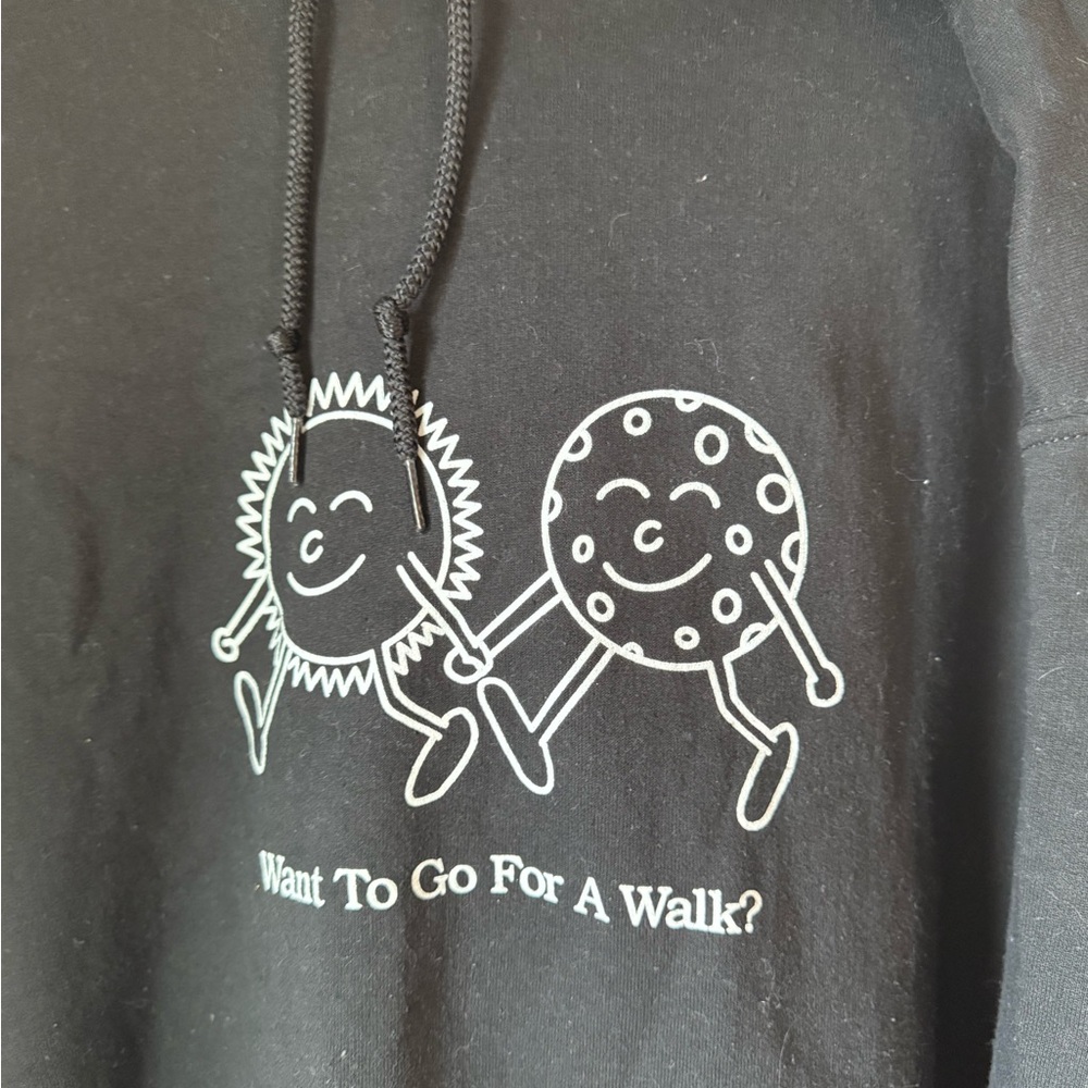 LONELY GHOST Black Graphic Hoodie with White Walk Print - Picture 2 of 6